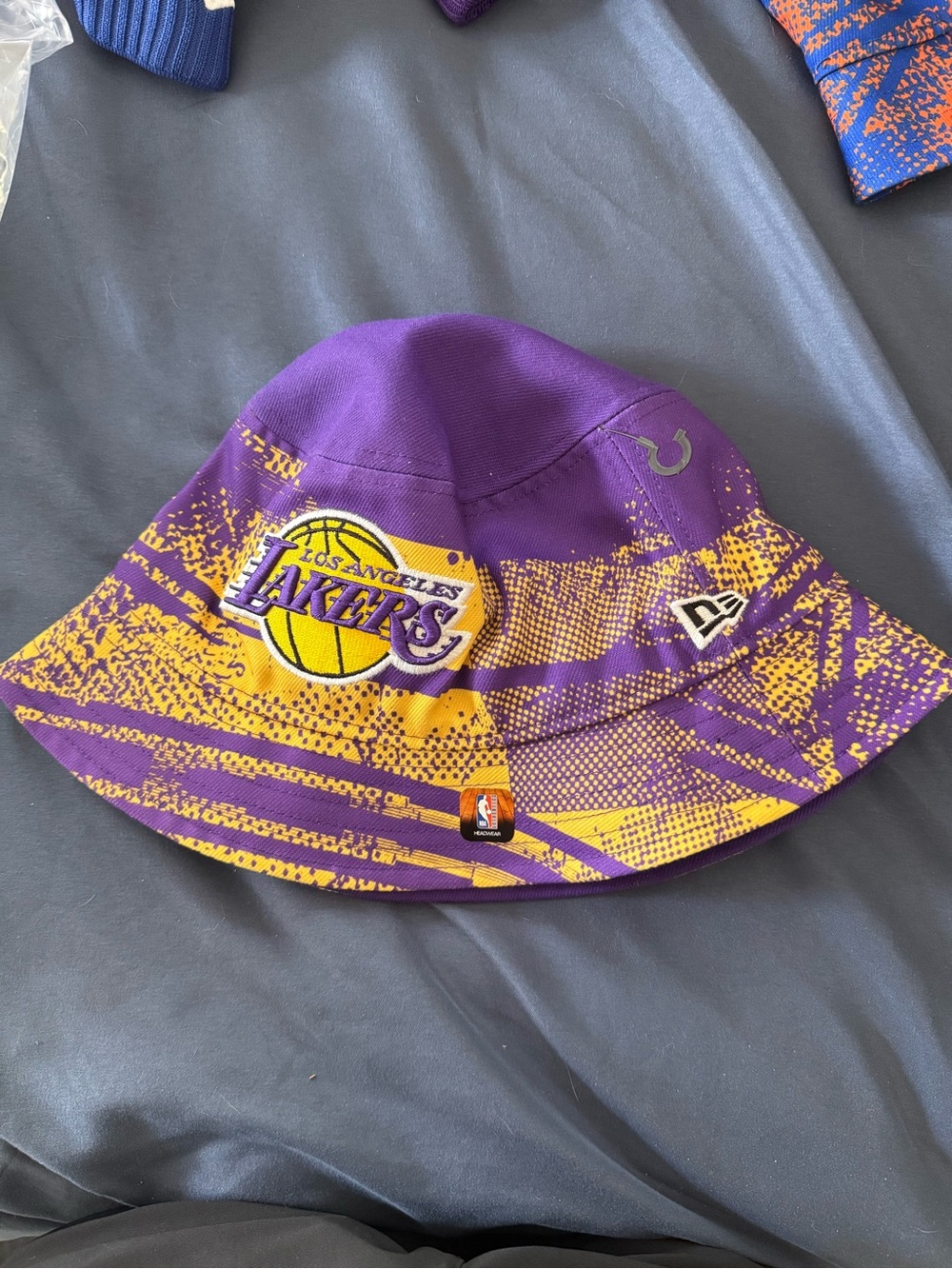 New Era Los Angeles Lakers Purple and Yellow Bucket Hat